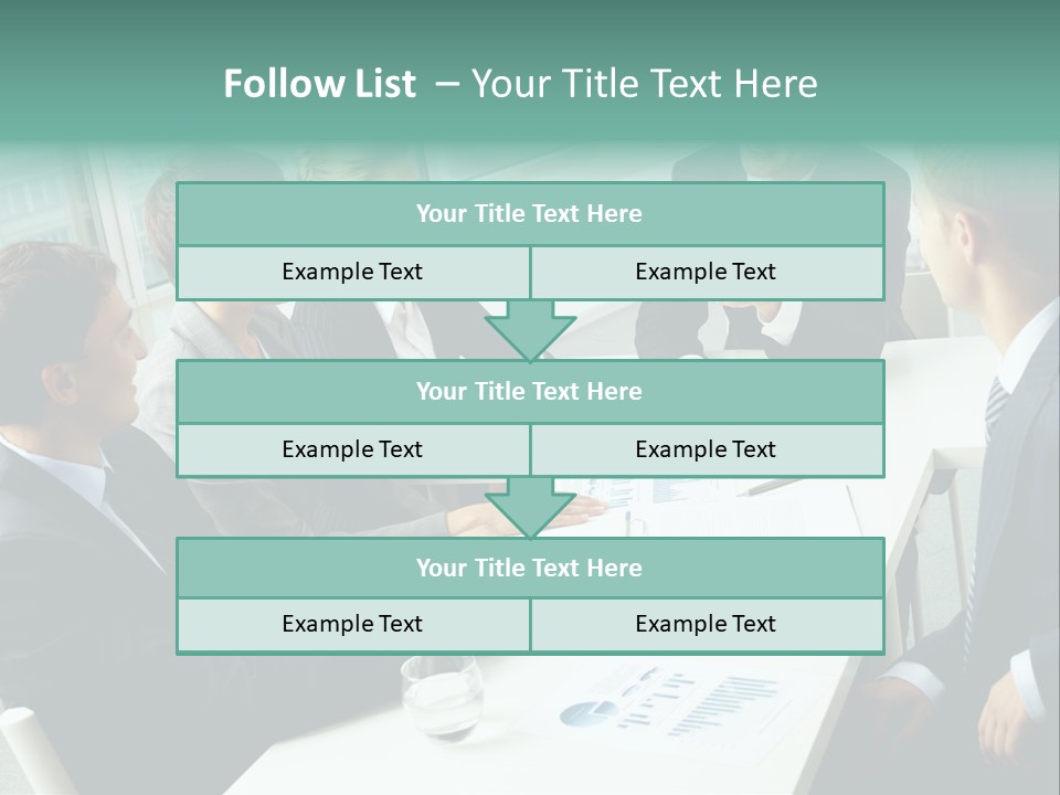 A Group Of Business People Sitting Around A Table PowerPoint Template