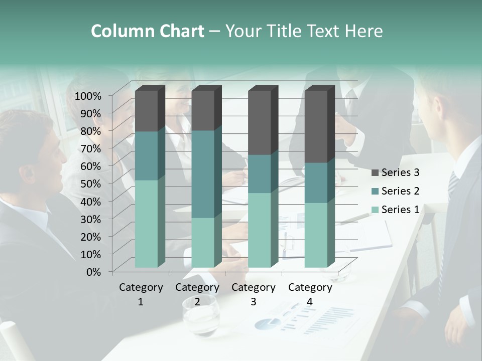 A Group Of Business People Sitting Around A Table PowerPoint Template