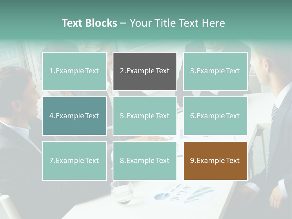 A Group Of Business People Sitting Around A Table PowerPoint Template