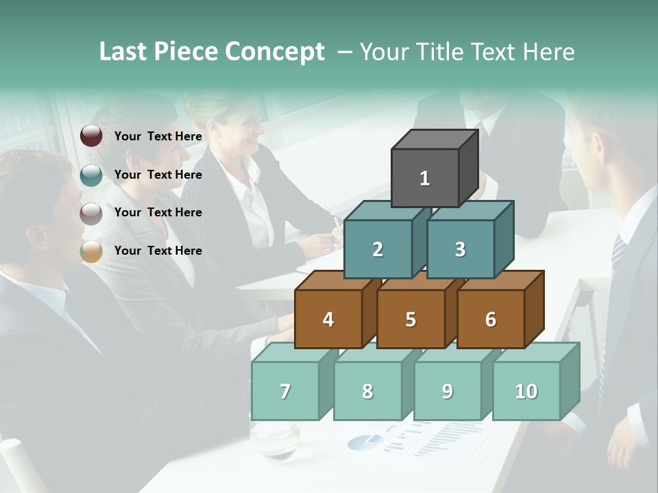 A Group Of Business People Sitting Around A Table PowerPoint Template