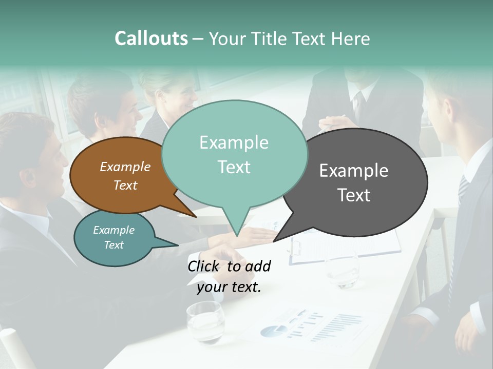 A Group Of Business People Sitting Around A Table PowerPoint Template