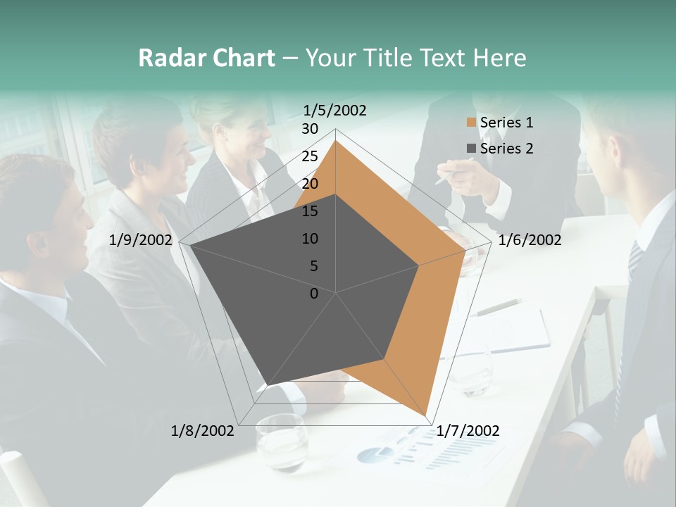 A Group Of Business People Sitting Around A Table PowerPoint Template
