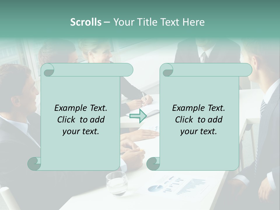 A Group Of Business People Sitting Around A Table PowerPoint Template