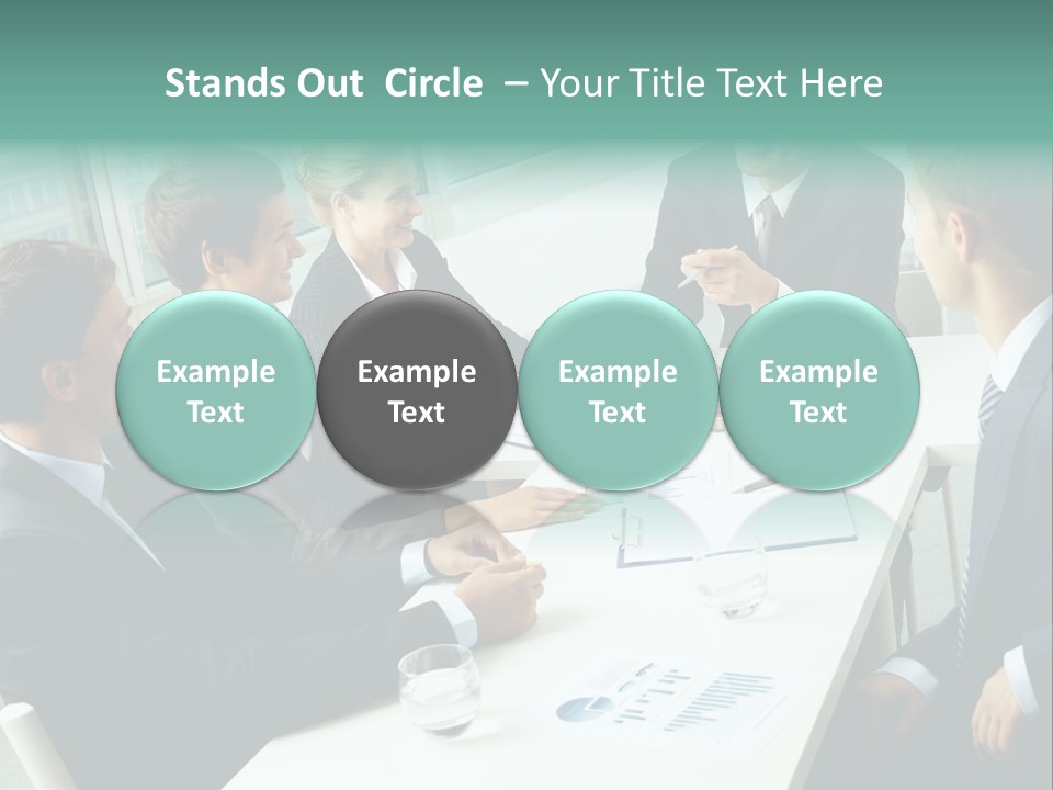 A Group Of Business People Sitting Around A Table PowerPoint Template