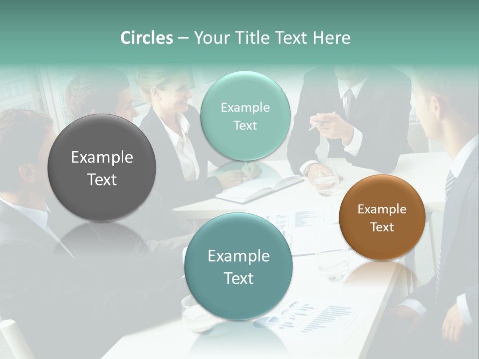 A Group Of Business People Sitting Around A Table PowerPoint Template