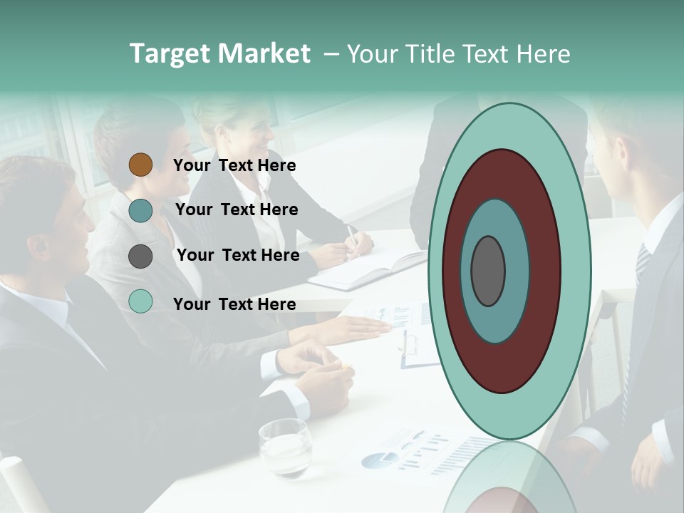 A Group Of Business People Sitting Around A Table PowerPoint Template