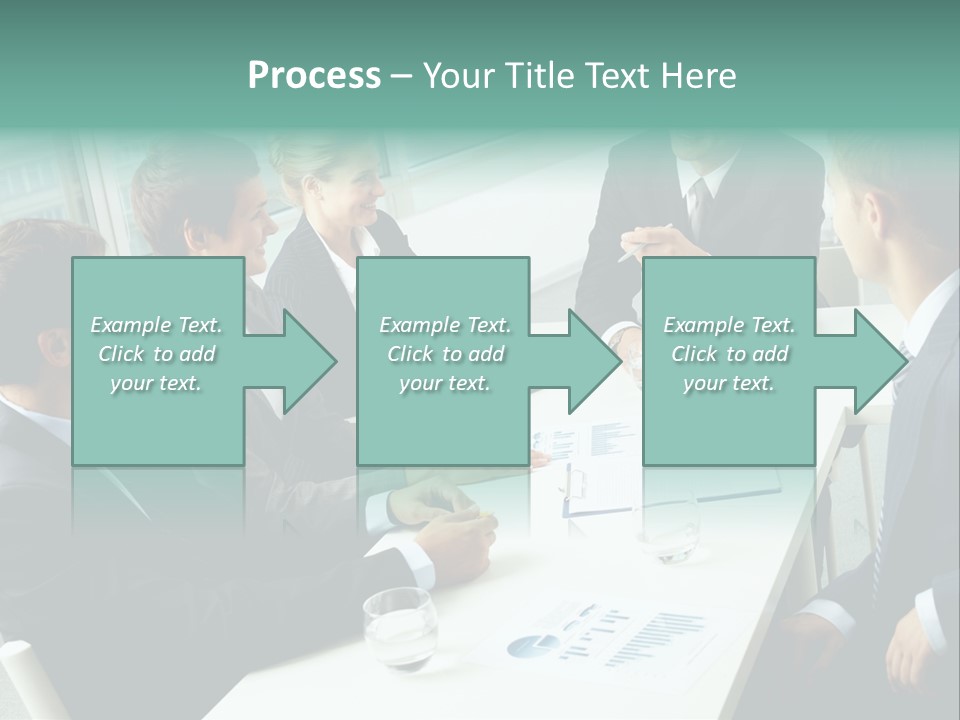 A Group Of Business People Sitting Around A Table PowerPoint Template
