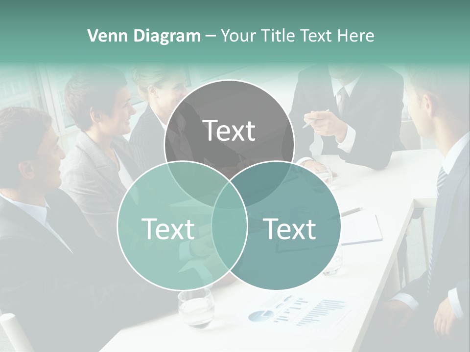 A Group Of Business People Sitting Around A Table PowerPoint Template