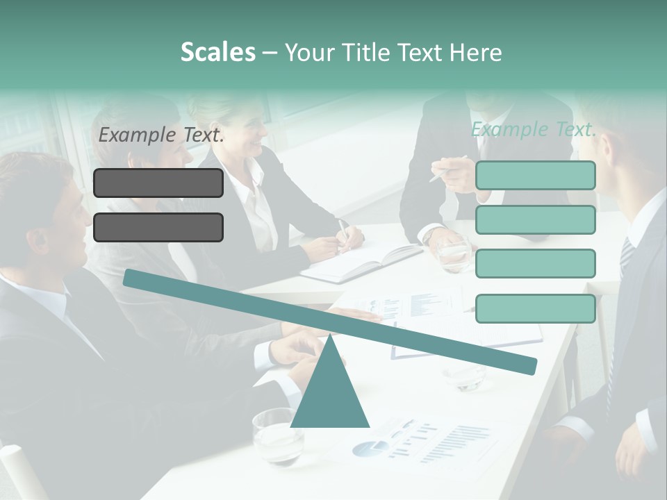 A Group Of Business People Sitting Around A Table PowerPoint Template