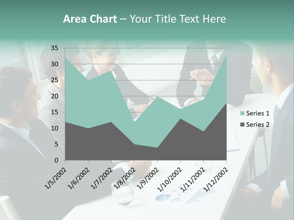 A Group Of Business People Sitting Around A Table PowerPoint Template