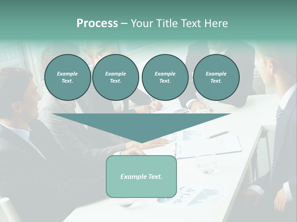 A Group Of Business People Sitting Around A Table PowerPoint Template