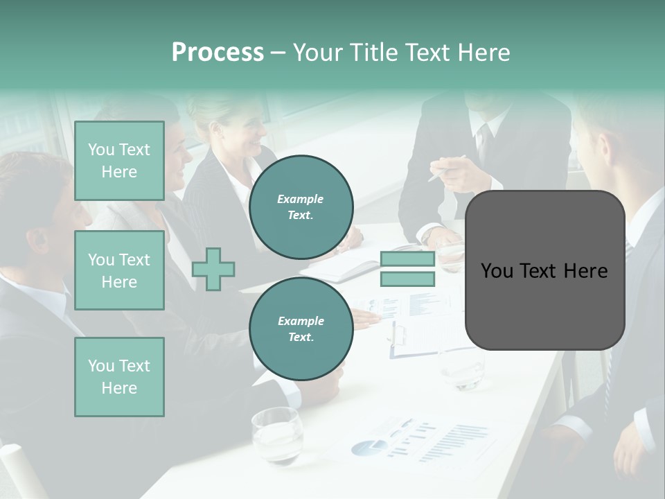 A Group Of Business People Sitting Around A Table PowerPoint Template