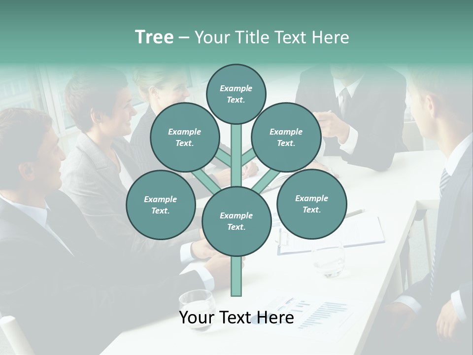 A Group Of Business People Sitting Around A Table PowerPoint Template