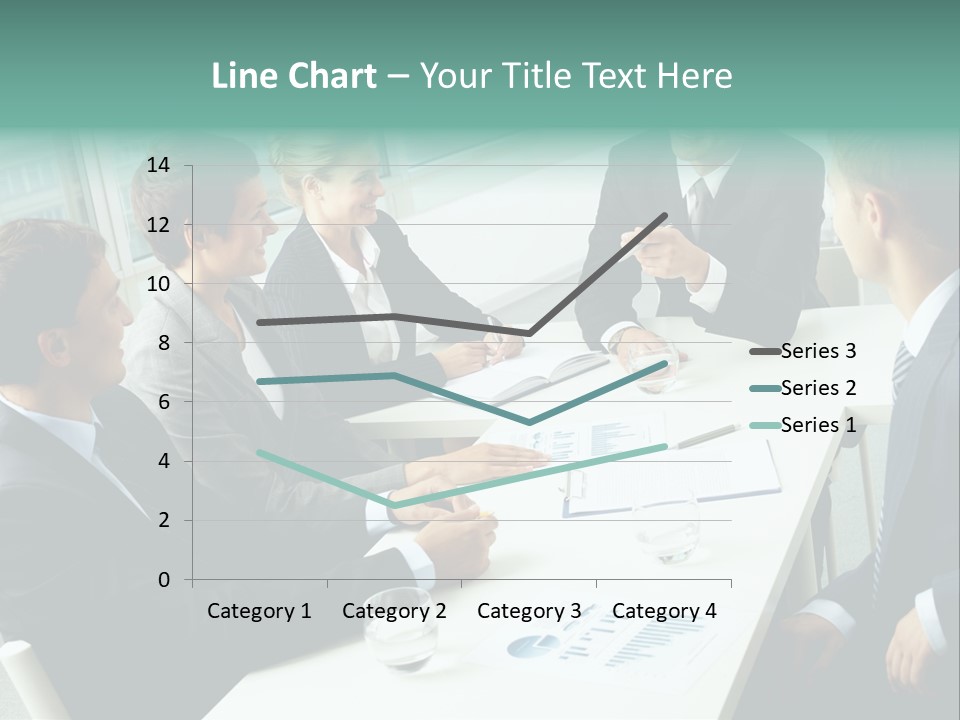 A Group Of Business People Sitting Around A Table PowerPoint Template