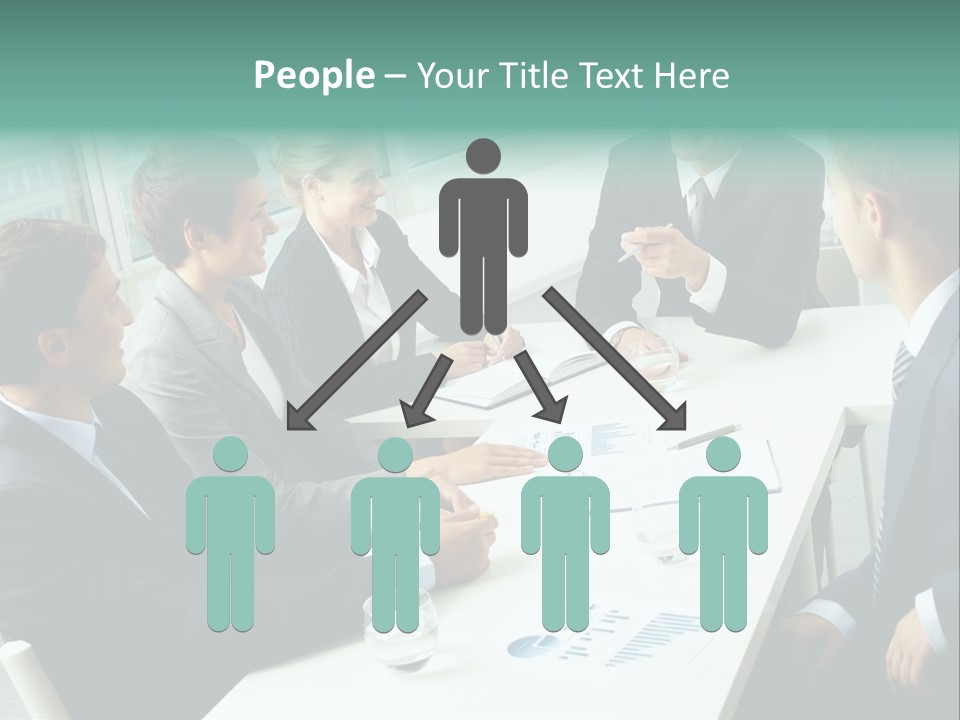 A Group Of Business People Sitting Around A Table PowerPoint Template