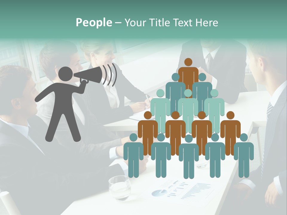 A Group Of Business People Sitting Around A Table PowerPoint Template
