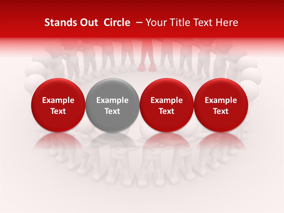 A Group Of People Standing In A Circle With A Red Person Standing In The Middle PowerPoint Template