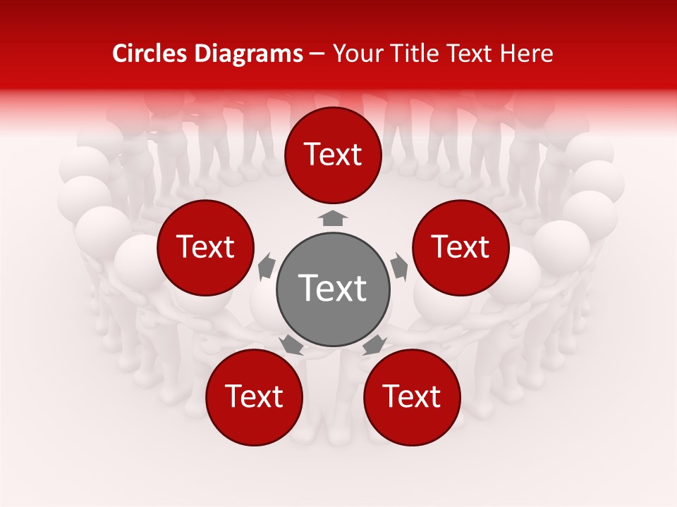A Group Of People Standing In A Circle With A Red Person Standing In The Middle PowerPoint Template