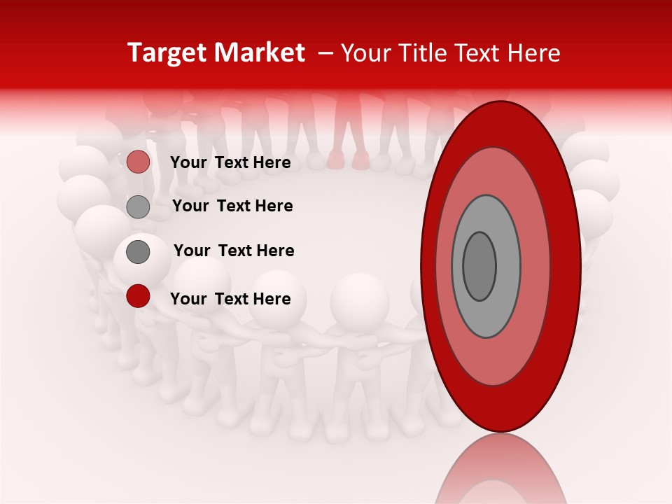 A Group Of People Standing In A Circle With A Red Person Standing In The Middle PowerPoint Template