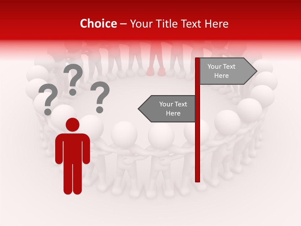 A Group Of People Standing In A Circle With A Red Person Standing In The Middle PowerPoint Template