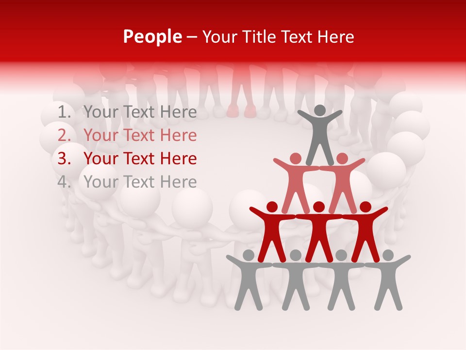 A Group Of People Standing In A Circle With A Red Person Standing In The Middle PowerPoint Template