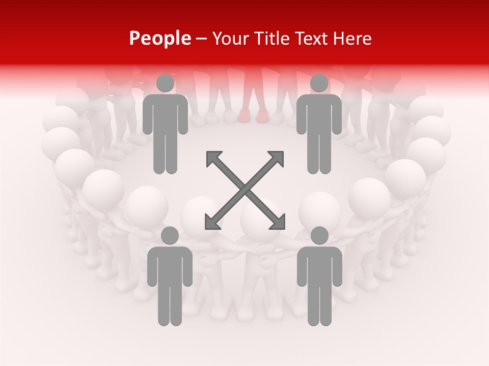 A Group Of People Standing In A Circle With A Red Person Standing In The Middle PowerPoint Template