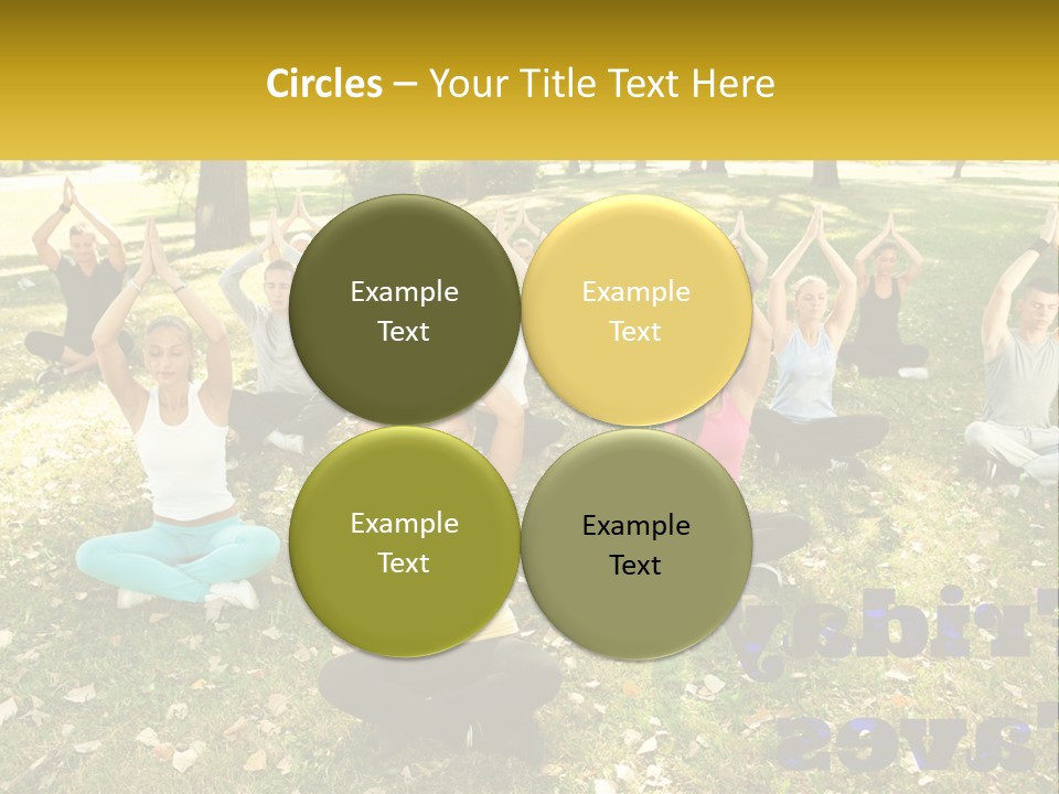 A Group Of People Doing Yoga In A Park PowerPoint Template