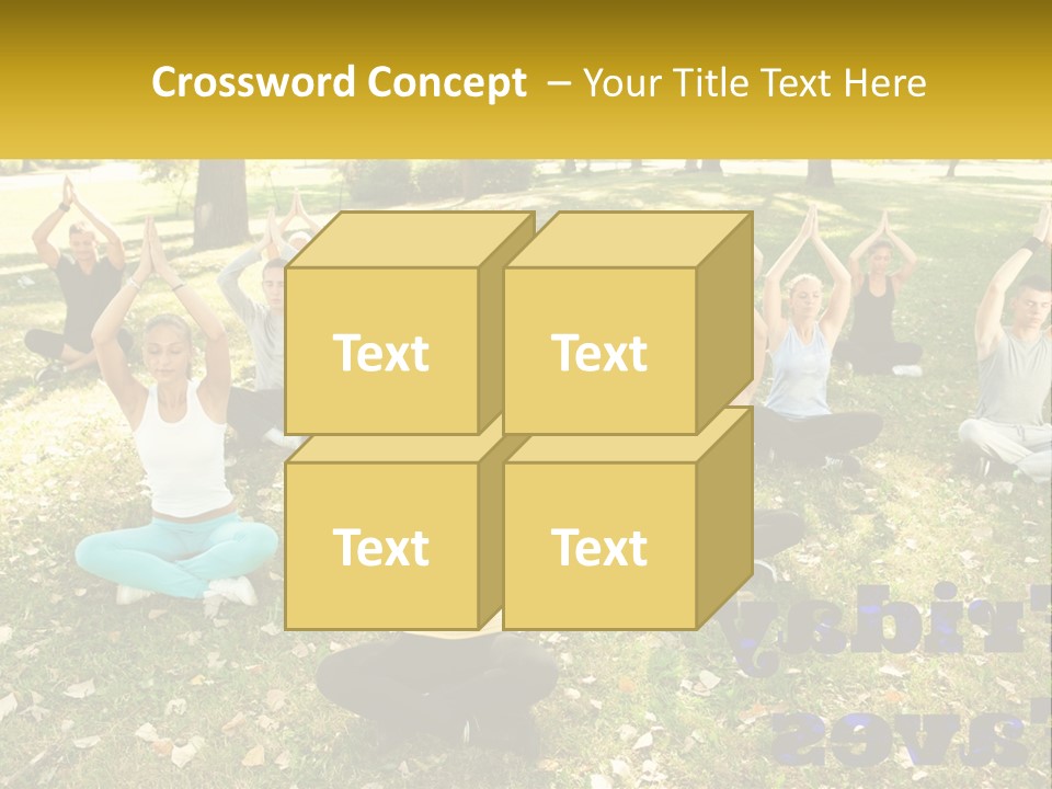 A Group Of People Doing Yoga In A Park PowerPoint Template
