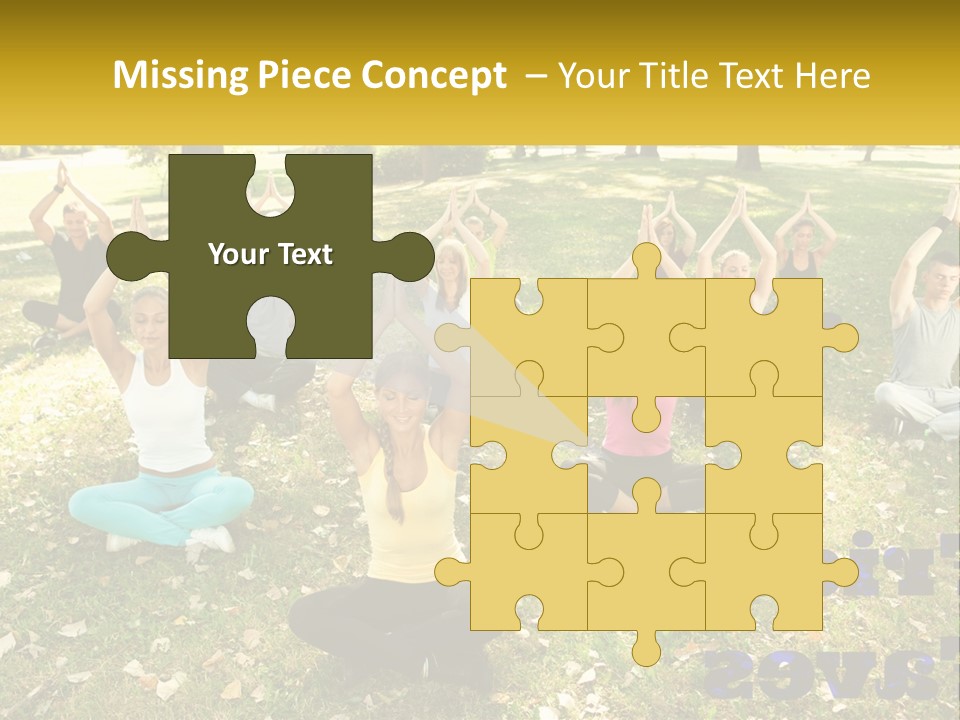 A Group Of People Doing Yoga In A Park PowerPoint Template