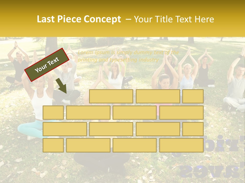 A Group Of People Doing Yoga In A Park PowerPoint Template