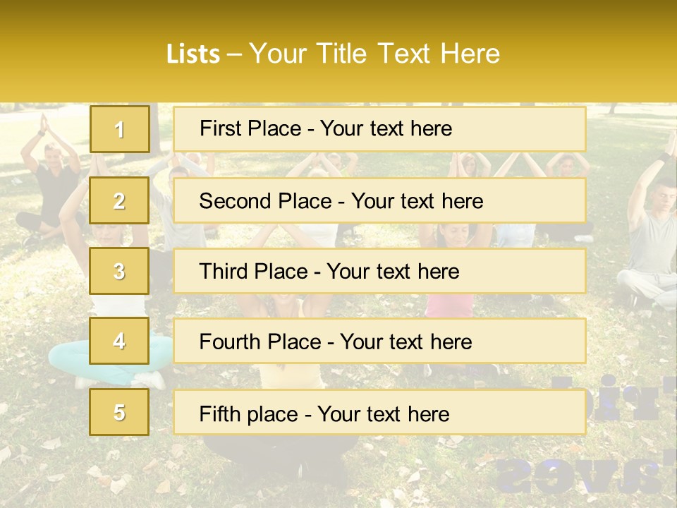 A Group Of People Doing Yoga In A Park PowerPoint Template