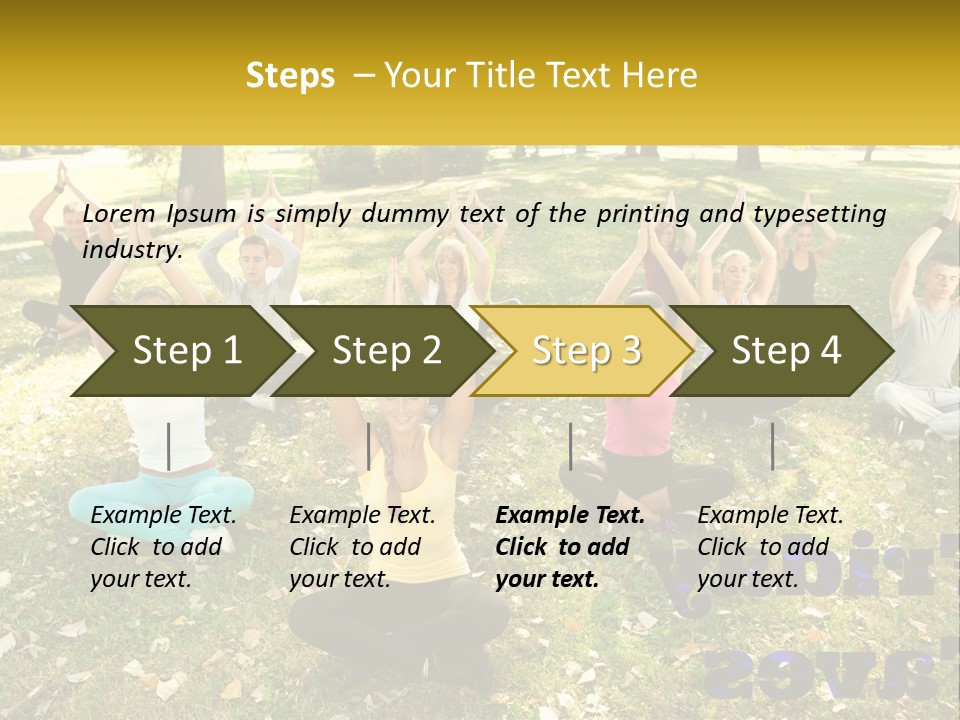 A Group Of People Doing Yoga In A Park PowerPoint Template