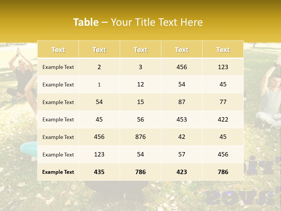 A Group Of People Doing Yoga In A Park PowerPoint Template