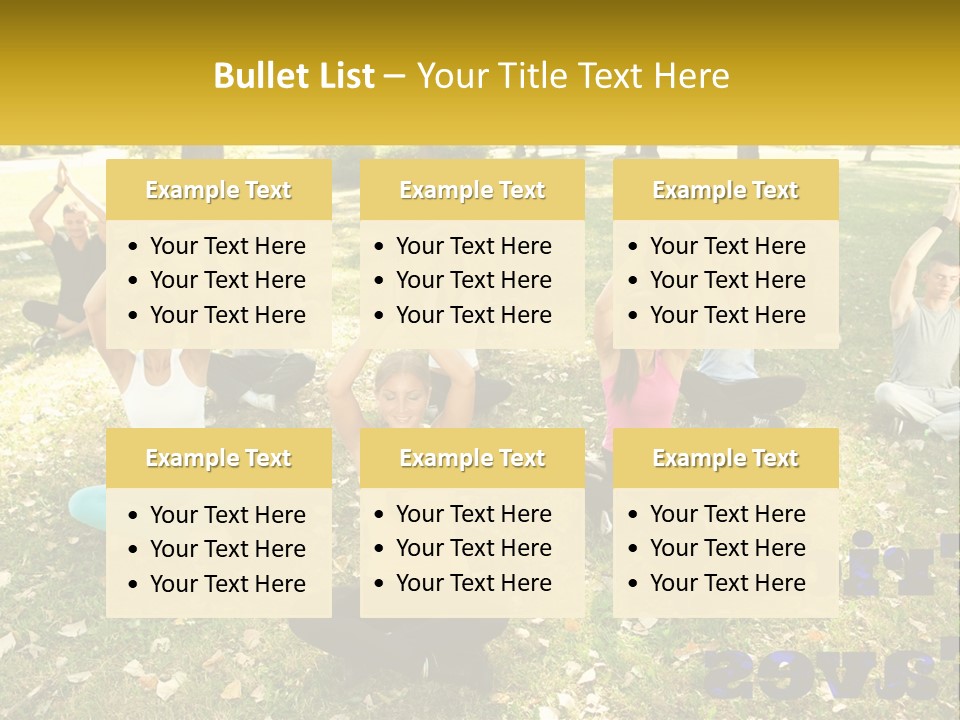 A Group Of People Doing Yoga In A Park PowerPoint Template