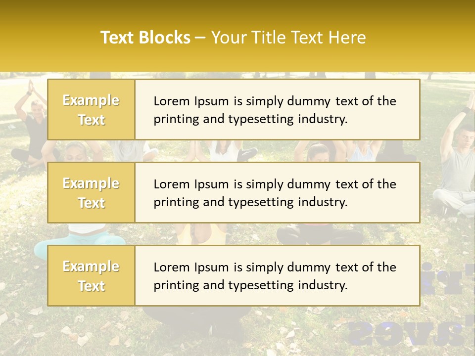 A Group Of People Doing Yoga In A Park PowerPoint Template