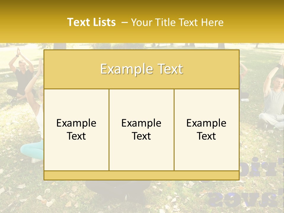 A Group Of People Doing Yoga In A Park PowerPoint Template