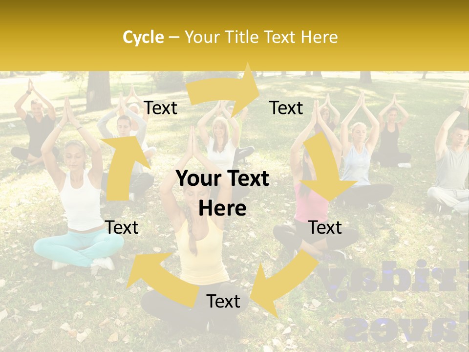 A Group Of People Doing Yoga In A Park PowerPoint Template