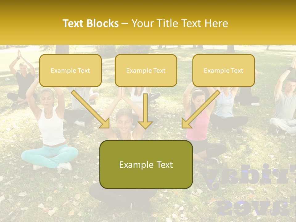 A Group Of People Doing Yoga In A Park PowerPoint Template
