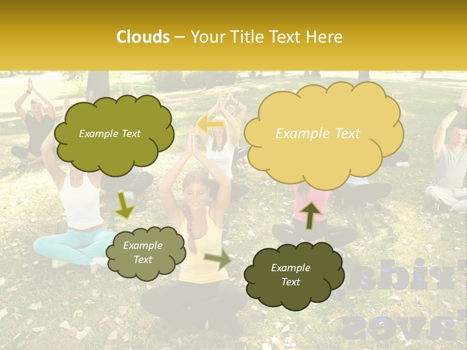 A Group Of People Doing Yoga In A Park PowerPoint Template