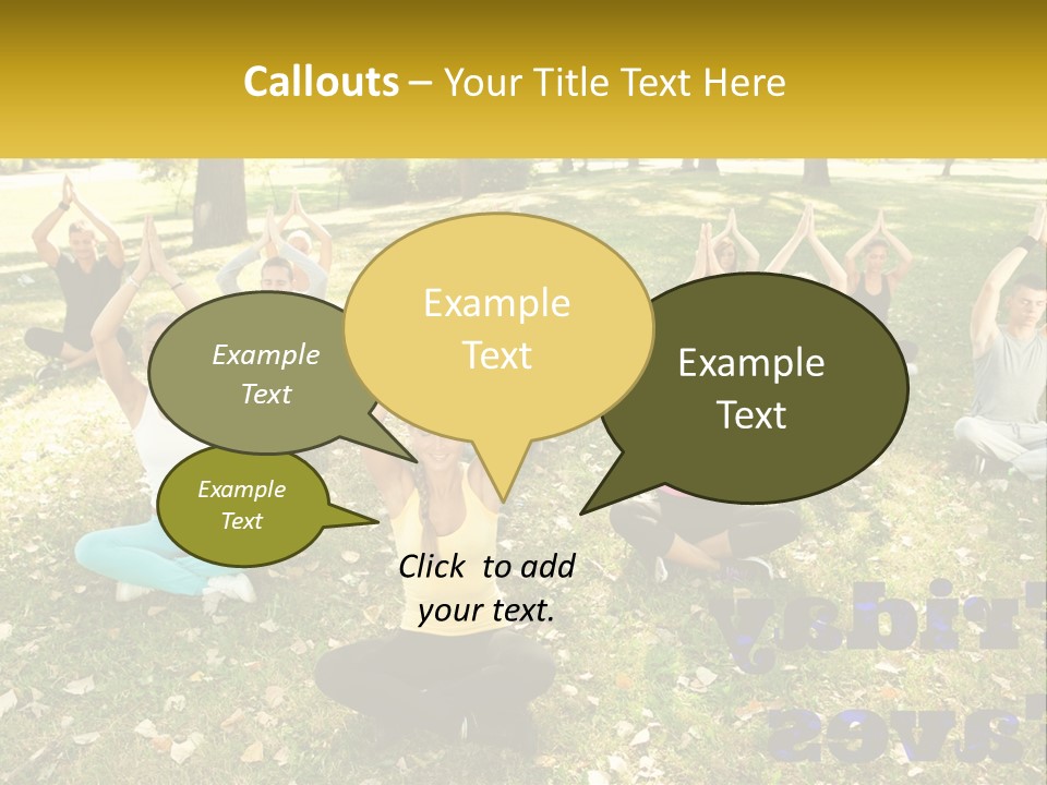 A Group Of People Doing Yoga In A Park PowerPoint Template