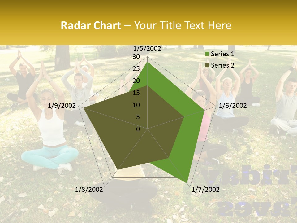 A Group Of People Doing Yoga In A Park PowerPoint Template