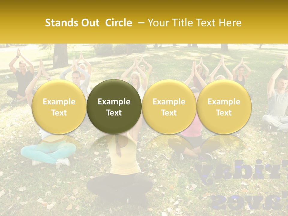 A Group Of People Doing Yoga In A Park PowerPoint Template