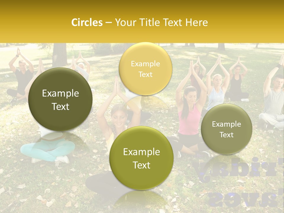 A Group Of People Doing Yoga In A Park PowerPoint Template