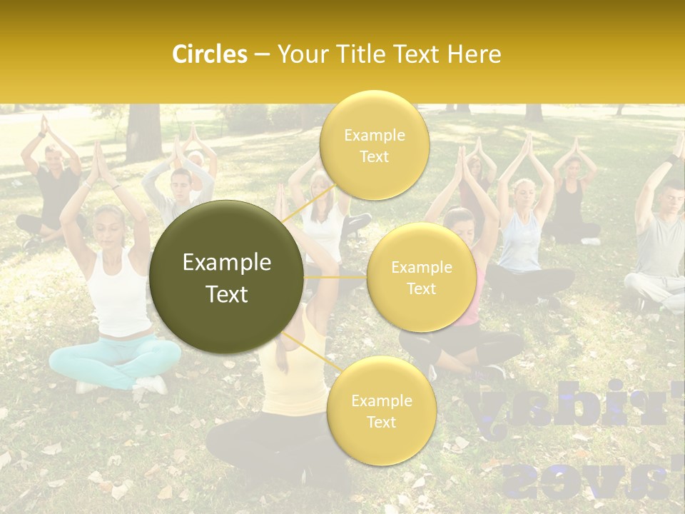 A Group Of People Doing Yoga In A Park PowerPoint Template