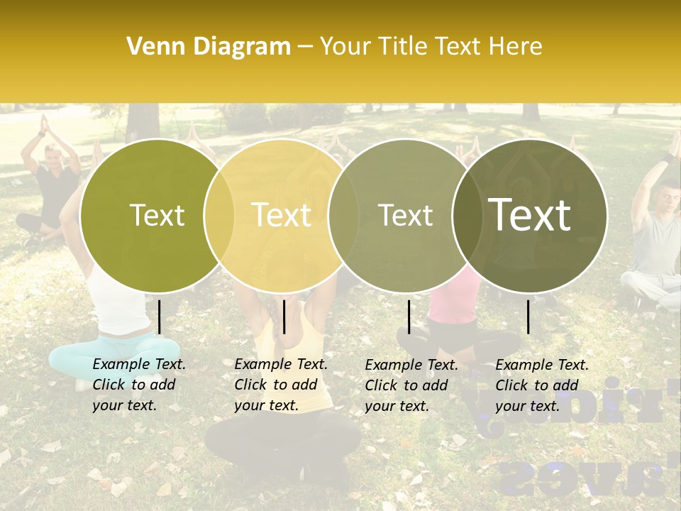 A Group Of People Doing Yoga In A Park PowerPoint Template