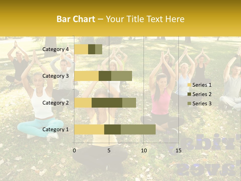 A Group Of People Doing Yoga In A Park PowerPoint Template