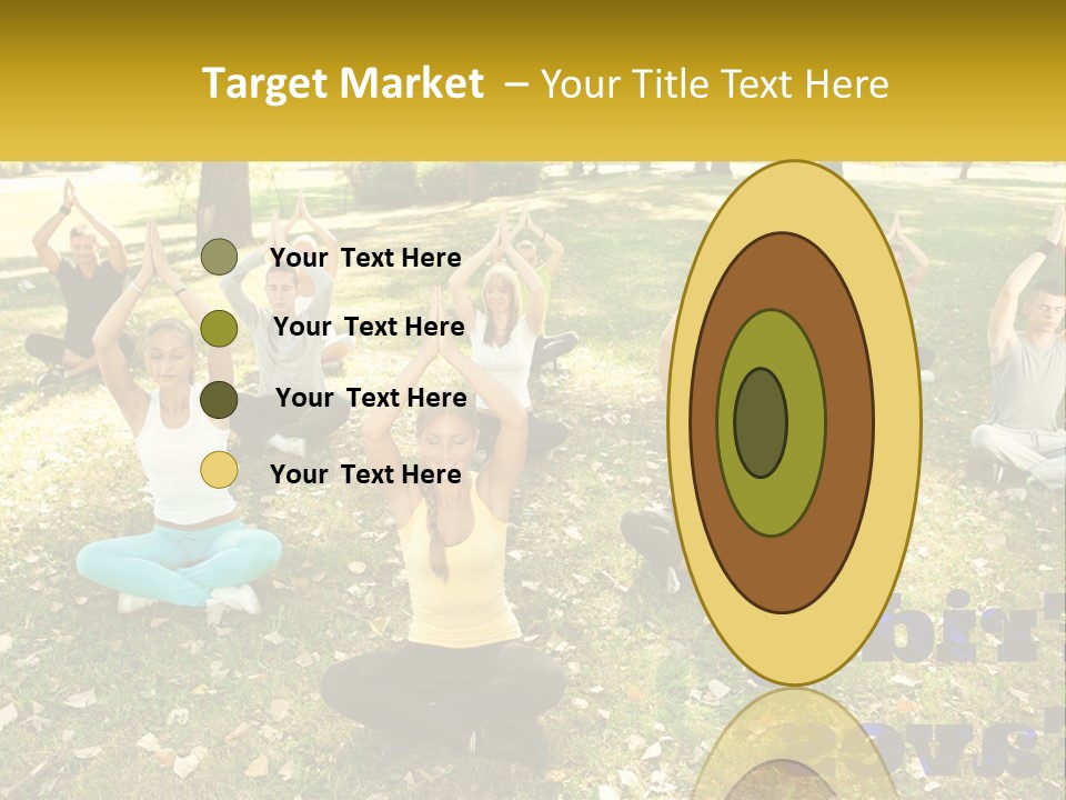A Group Of People Doing Yoga In A Park PowerPoint Template