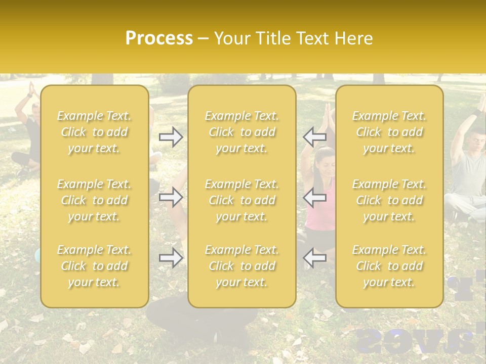 A Group Of People Doing Yoga In A Park PowerPoint Template