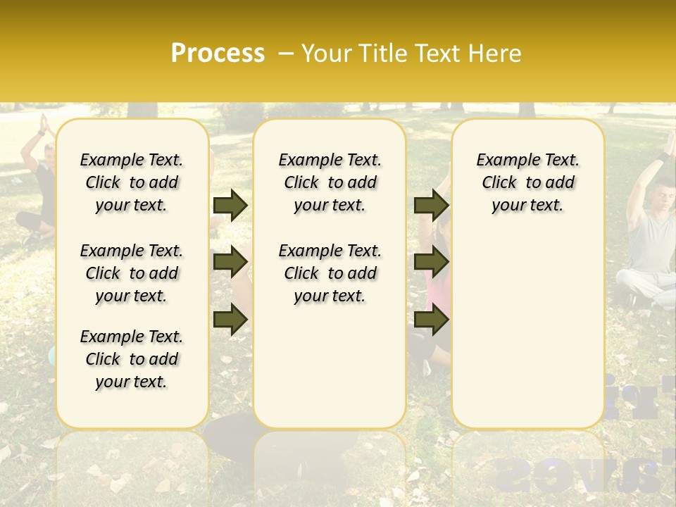 A Group Of People Doing Yoga In A Park PowerPoint Template
