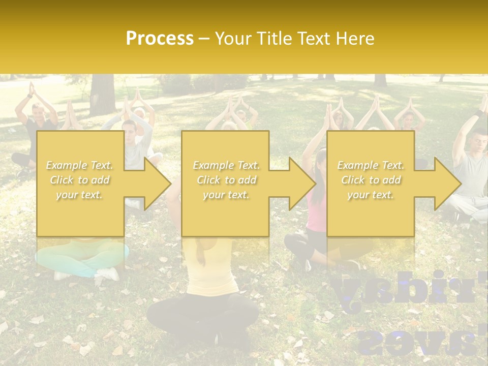 A Group Of People Doing Yoga In A Park PowerPoint Template